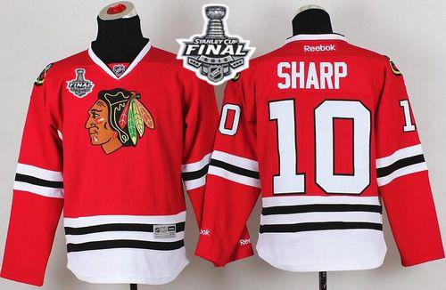Youth Blackhawks #10 Patrick Sharp Red 2015 Stanley Cup Stitched NHL Jersey
