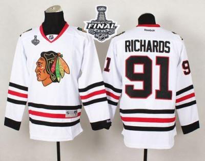 Blackhawks #91 Brad Richards White 2015 Stanley Cup Stitched NHL Jersey