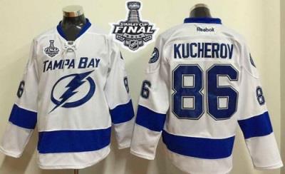 Lightning #86 Nikita Kucherov White 2015 Stanley Cup Stitched NHL Jersey