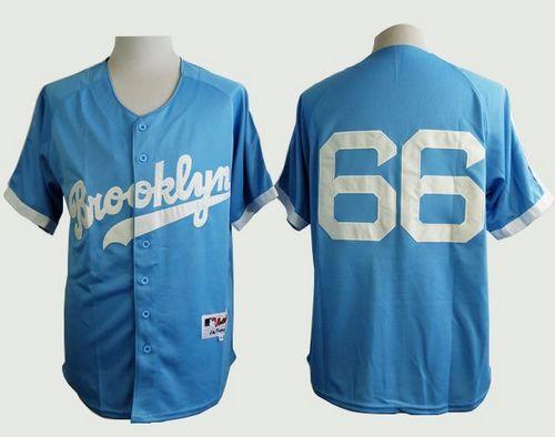 Dodgers #66 Yasiel Puig Light Blue Cooperstown Stitched Baseball Jersey