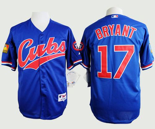 Cubs #17 Kris Bryant Blue 1994 Turn Back The Clock Stitched Baseball Jersey