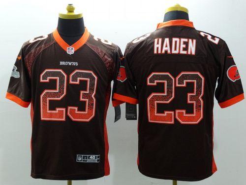 Nike Browns #23 Joe Haden Brown Team Color Men's Stitched NFL Elite Drift Fashion Jersey