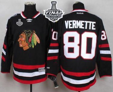 Blackhawks #80 Antoine Vermette Black 2014 Stadium Series 2015 Stanley Cup Stitched NHL Jersey