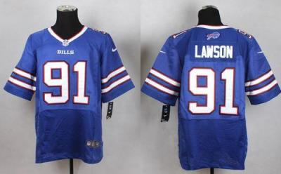 Nike Bills #91 Manny Lawson Royal Blue Team Color Men's Stitched NFL New Elite Jersey