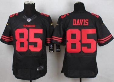 Nike 49ers #85 Vernon Davis Black Alternate Men's Stitched NFL Elite Jersey
