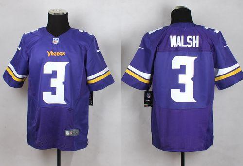 Nike Vikings #3 Blair Walsh Purple Team Color Men's Stitched NFL Elite Jersey