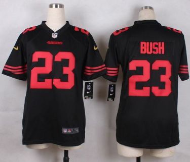 Youth Nike 49ers #23 Reggie Bush Black Alternate Stitched NFL Elite Jersey