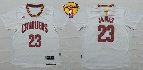 Cavaliers #23 LeBron James White Short Sleeve The Finals Patch Stitched NBA Jersey