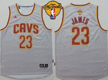 Cavaliers #23 LeBron James Grey Fashion The Finals Patch Stitched NBA Jersey