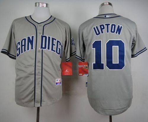 Padres #10 Justin Upton Grey Cool Base Stitched Baseball Jersey
