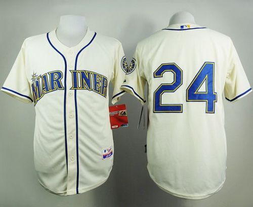 Mariners #24 Ken Griffey Cream Alternate Cool Base Stitched Baseball Jersey