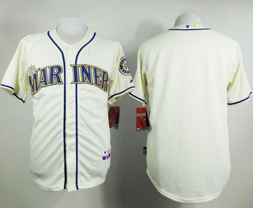 Mariners Blank Cream Alternate Cool Base Stitched Baseball Jersey