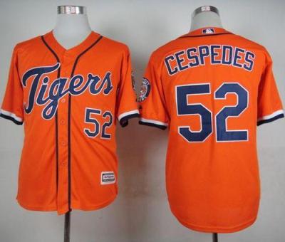 Tigers #52 Yoenis Cespedes Orange Cool Base Stitched Baseball Jersey