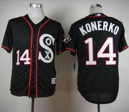 White Sox #14 Paul Konerko Black New Cool Base Stitched Baseball Jersey