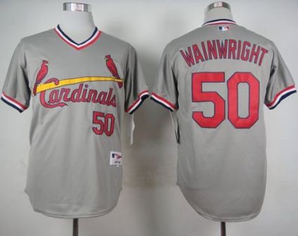 Cardinals #50 Adam Wainwright Grey 1978 Turn Back The Clock Stitched Baseball Jersey
