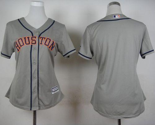 Women's SAstros Blank Grey Road titched Baseball Jersey