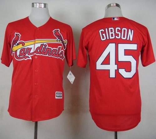 Cardinals #45 Bob Gibson Red Cool Base Stitched Baseball Jersey