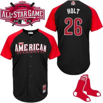 Red Sox #26 Brock Holt Black 2015 All-Star American League Stitched Baseball Jersey