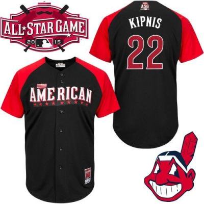 Indians #22 Jason Kipnis Black 2015 All-Star American League Stitched Baseball Jersey