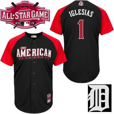 Tigers #1 Jose Iglesias Black 2015 All-Star American League Stitched Baseball Jersey