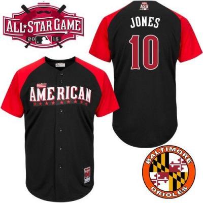 Orioles #10 Adam Jones Black 2015 All-Star American League Stitched Baseball Jersey