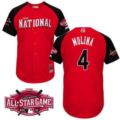 Cardinals #4 Yadier Molina Red 2015 All-Star National League Stitched Baseball Jersey