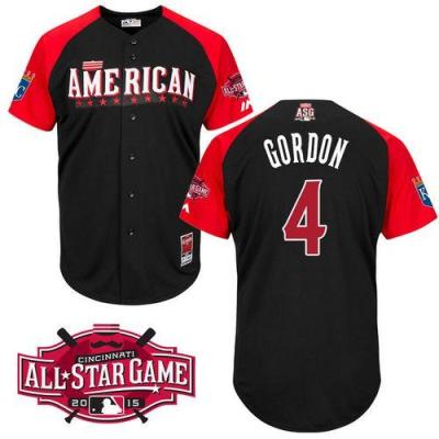 Royals #4 Alex Gordon Black 2015 All-Star American League Stitched Baseball Jersey