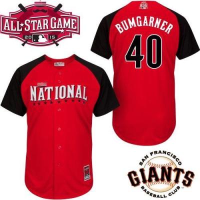 Giants #40 Madison Bumgarner Red 2015 All-Star National League Stitched Baseball jerseys