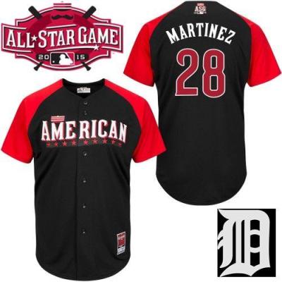 Tigers #28 J. D. Martinez Black 2015 All-Star American League Stitched Baseball Jersey