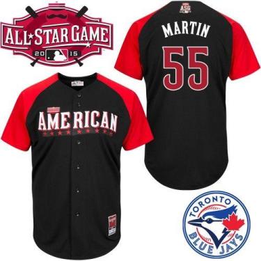 Blue Jays #55 Russell Martin Black 2015 All-Star American League Stitched Baseball Jersey