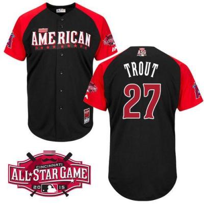 Angels of Anaheim #27 Mike Trout Black 2015 All-Star American League Stitched Baseball Jersey
