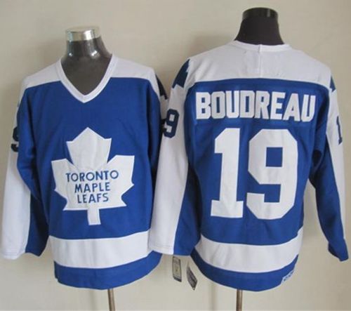 Maple Leafs #19 Bruce Boudreau Blue White CCM Throwback Stitched NHL Jersey