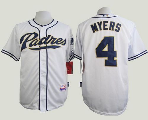 Padres #4 Wil Myers White Cool Base Stitched Baseball Jersey