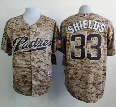 Padres #33 James Shields Camo Alternate 2 Cool Base Stitched Baseball Jersey