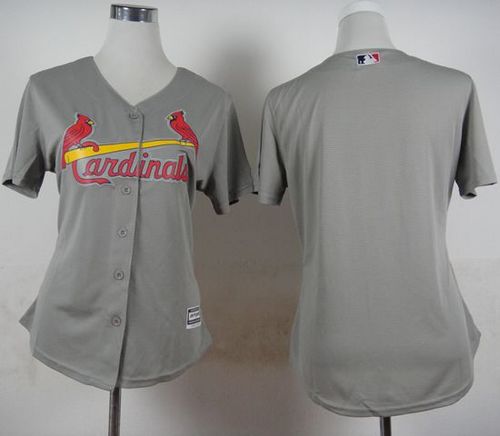 Women's Cardinals Blank Grey Road Stitched Baseball Jersey