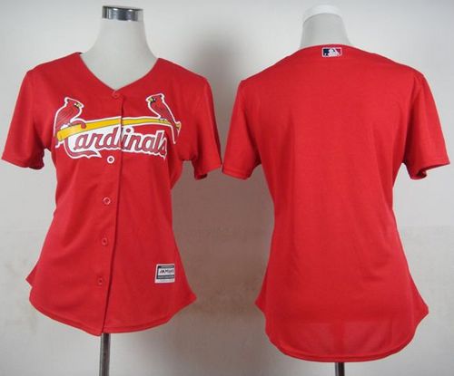 Women's Cardinals Blank Red Fashion Stitched Baseball Jersey