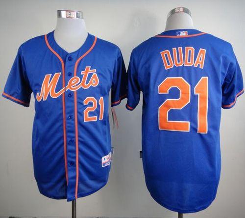 Mets #21 Lucas Duda Blue Alternate Home Cool Base Stitched Baseball Jersey