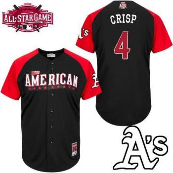 Athletics #4 Coco Crisp Black 2015 All-Star American League Stitched Baseball Jersey
