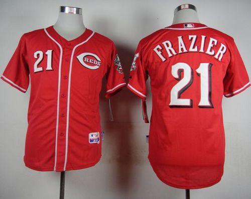 Reds #21 Todd Frazier Red Cool Base Stitched Baseball Jersey