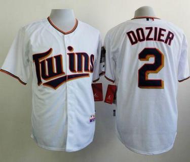 Twins #2 Brian Dozier White Home Cool Base Stitched Baseball Jersey