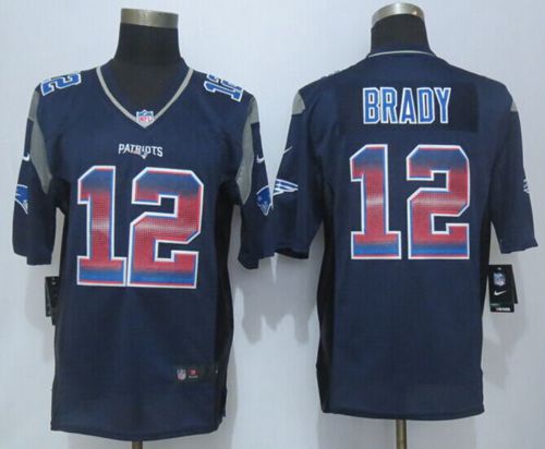 Nike Patriots #12 Tom Brady Navy Blue Team Color Men's Stitched NFL Limited Strobe Jersey