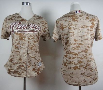 Women's Padres Blank Camo Alternate 2 Stitched Baseball Jersey