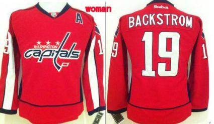 Women's Capitals #19 Nicklas Backstrom Red Home Stitched NHL Jersey