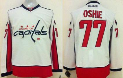Capitals #77 T.J Oshie White Stitched NHL Jersey