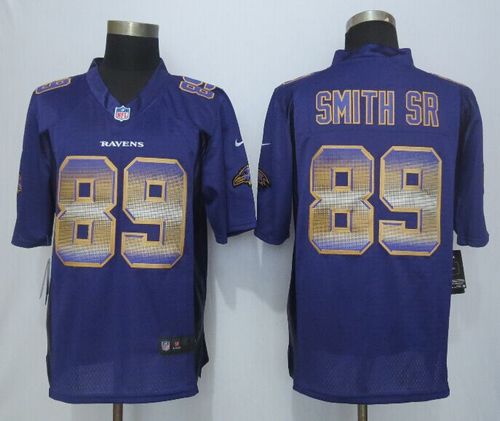 Nike Ravens #89 Steve Smith Sr Purple Team Color Men's Stitched NFL Limited Strobe Jersey