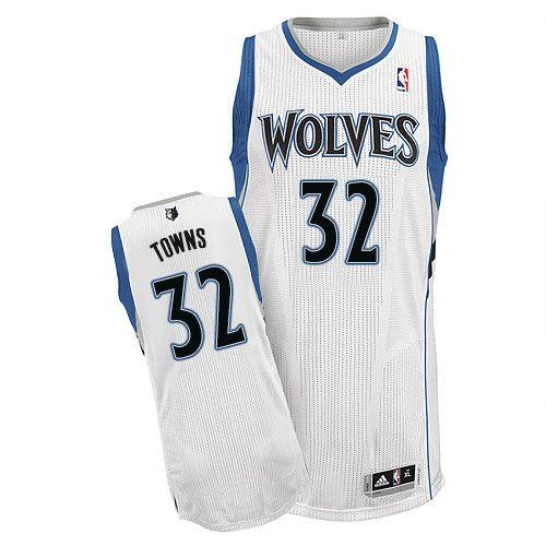 Timberwolves #32 Karl-Anthony Towns White Stitched NBA Jersey