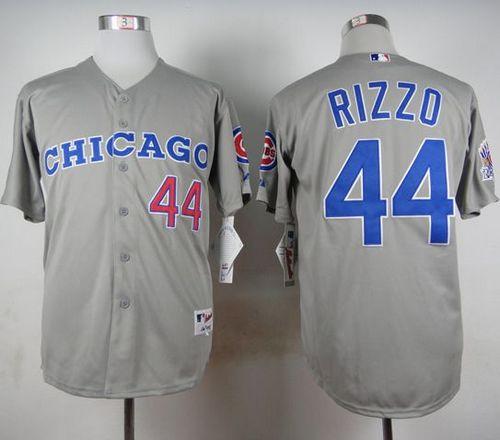 Cubs #44 Anthony Rizzo Grey 1990 Turn Back The Clock Stitched Baseball Jersey