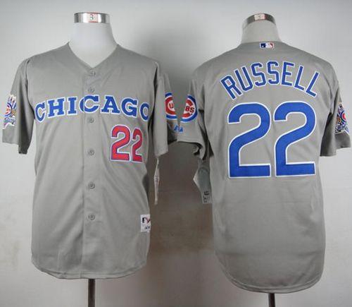 Cubs #22 Addison Russell Grey 1990 Turn Back The Clock Stitched Baseball Jersey