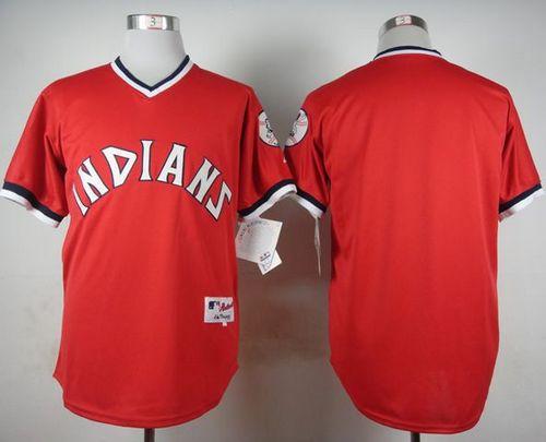 Indians Blank Red 1974 Turn Back The Clock Stitched Baseball Jersey