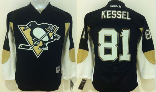 Youth Penguins #81 Phil Kessel Black Stitched NHL Jersey